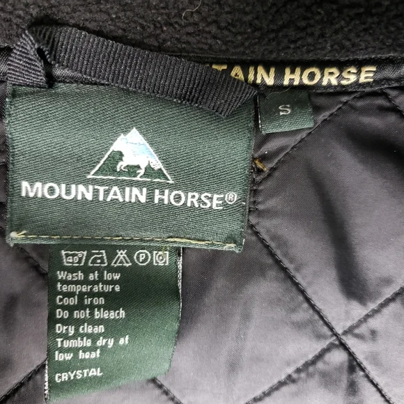 MOUNTAIN HORSE Fleece Quilted Black Zip Up Jacket "Crystal" Size Small - Picture 14 of 16